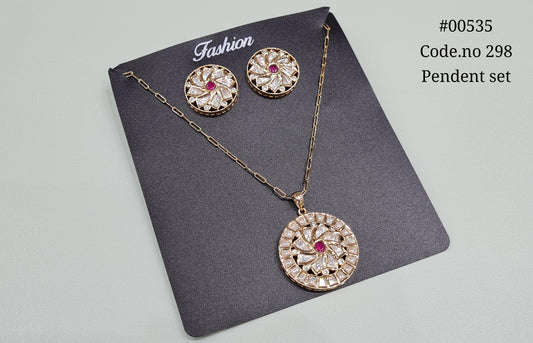Kundan pendant set 00535 - KRISHNA'S SWETA JEWELLERY
