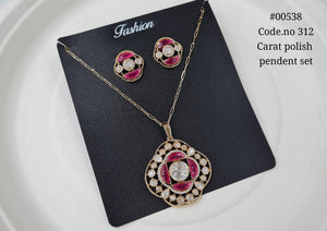 Kundan pendant set 00538 - KRISHNA'S SWETA JEWELLERY