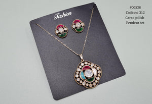 Kundan pendant set 00538 - KRISHNA'S SWETA JEWELLERY