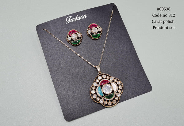 Kundan pendant set 00538 - KRISHNA'S SWETA JEWELLERY