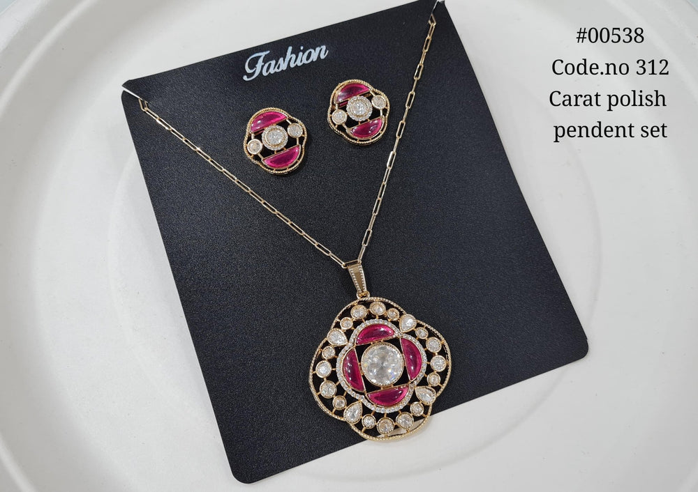 Kundan pendant set 00538 - KRISHNA'S SWETA JEWELLERY