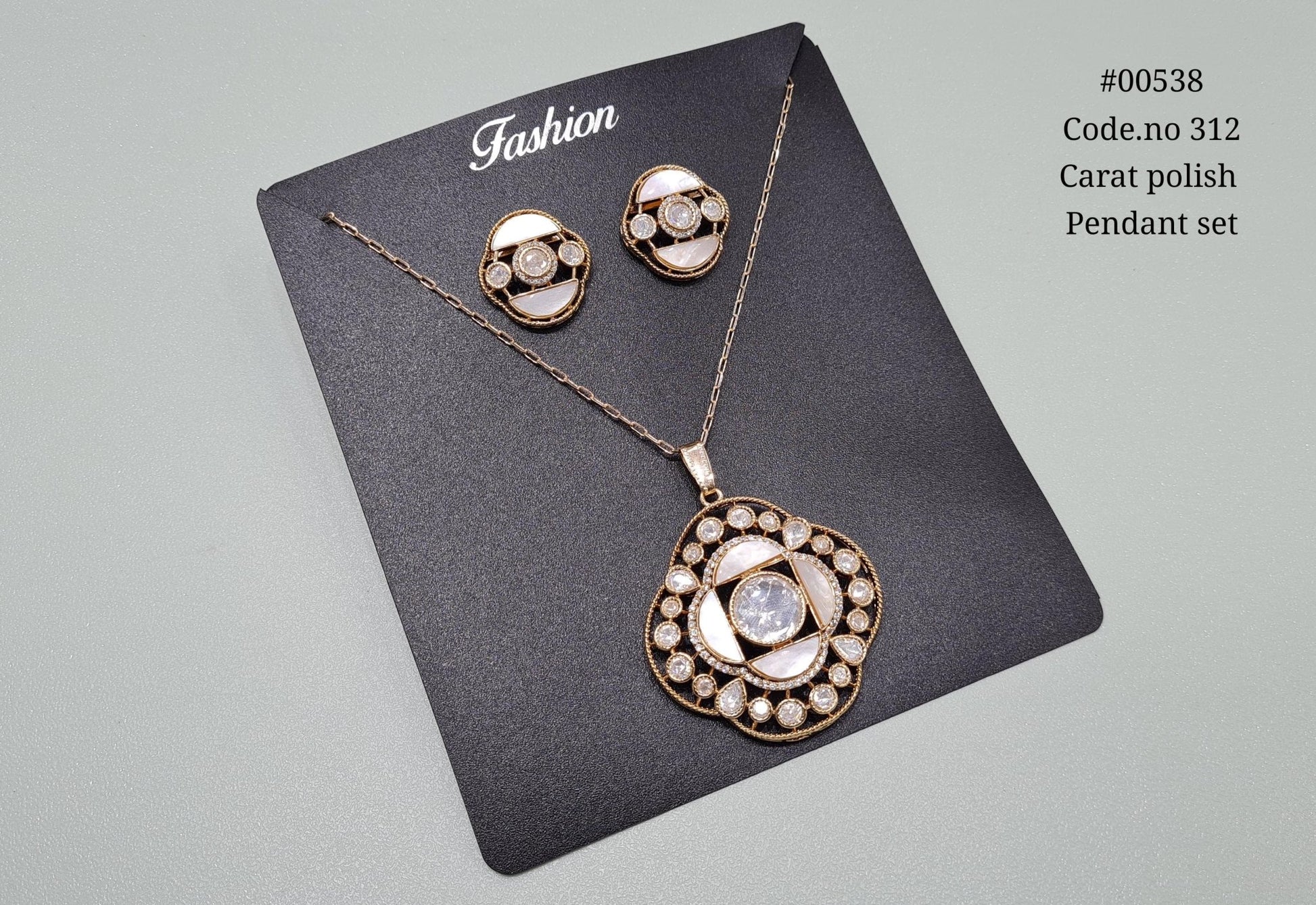 Kundan pendant set 00538 - KRISHNA'S SWETA JEWELLERY