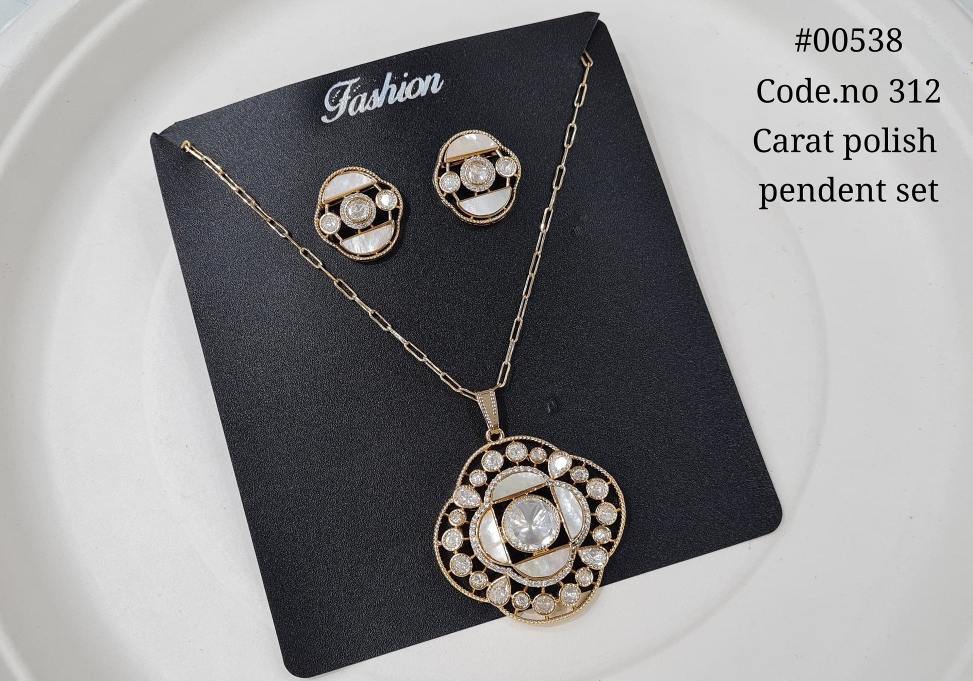 Kundan pendant set 00538 - KRISHNA'S SWETA JEWELLERY