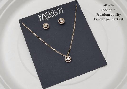 Kundan pendant set 00734 - KRISHNA'S SWETA JEWELLERY