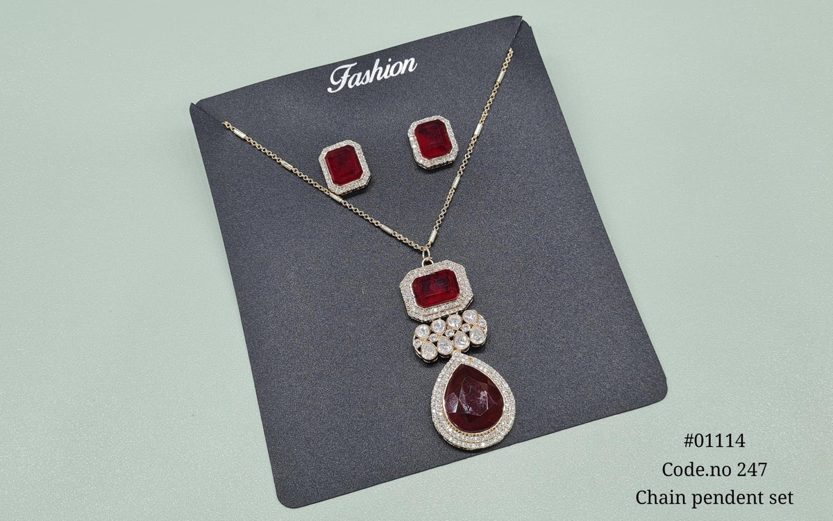 Kundan Pendant Set 01114 - KRISHNA'S SWETA JEWELLERY