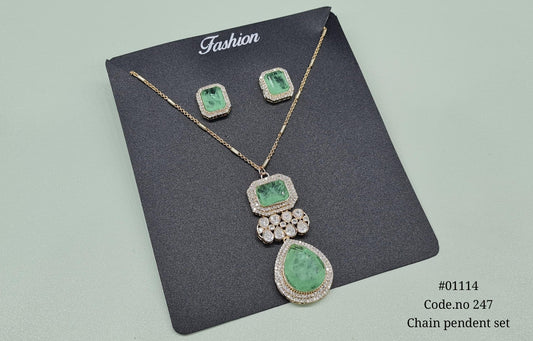 Kundan Pendant Set 01114 - KRISHNA'S SWETA JEWELLERY