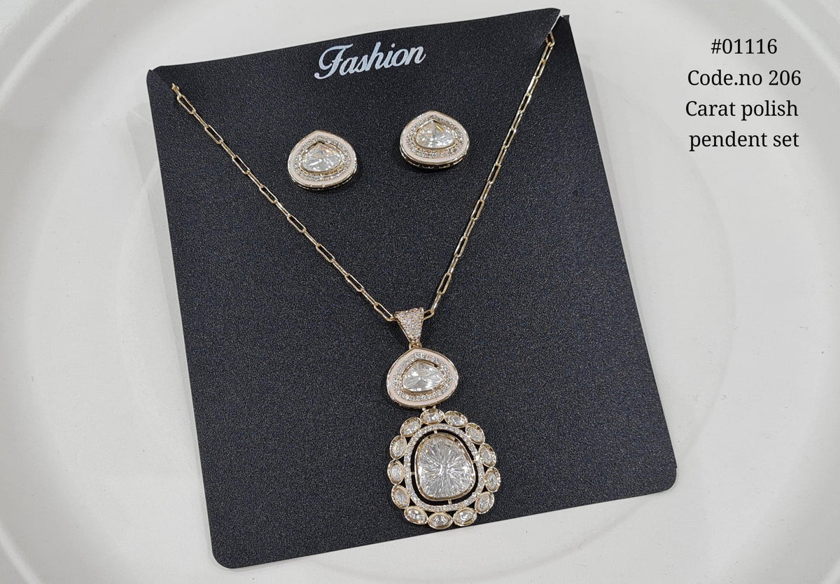 Kundan Pendant set 01116 - KRISHNA'S SWETA JEWELLERY