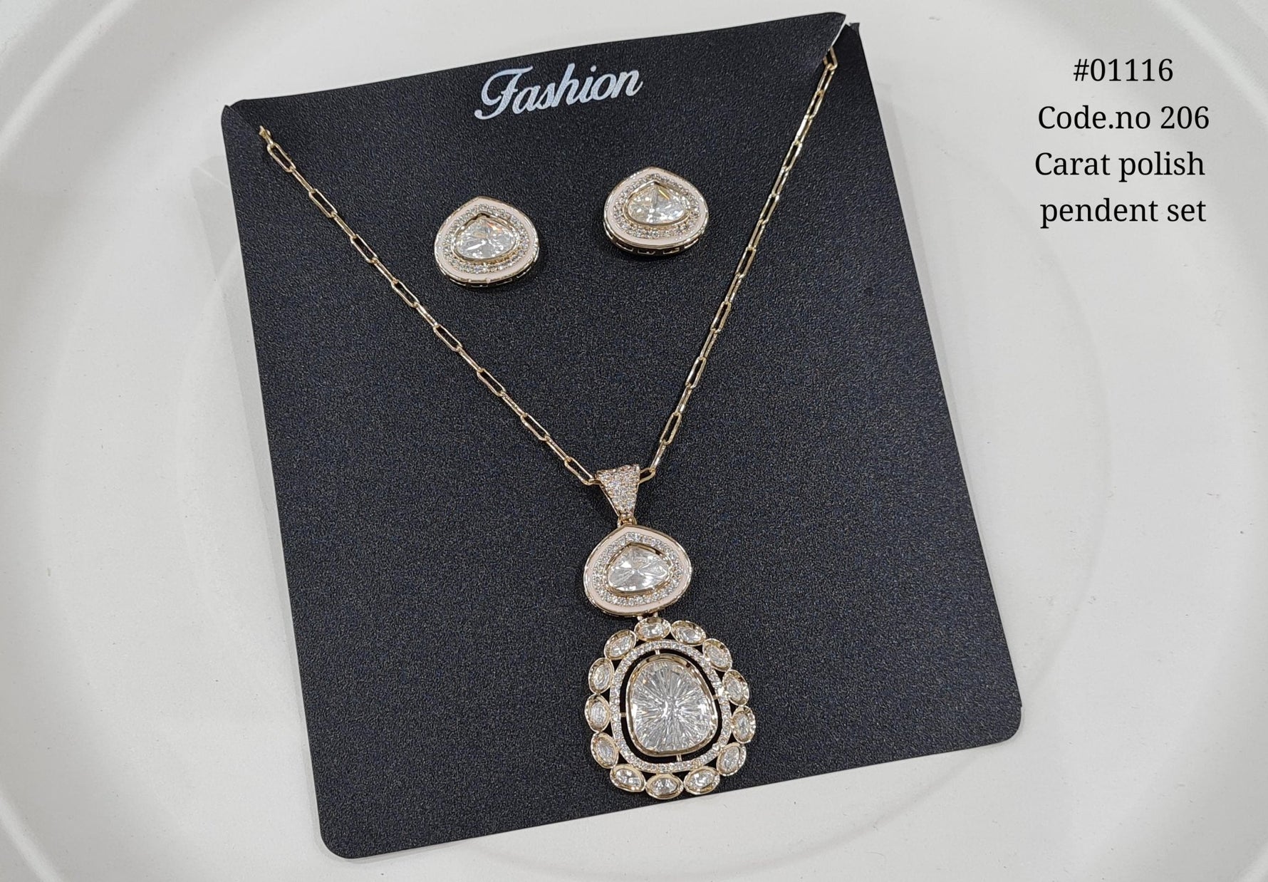 Kundan Pendant set 01116 - KRISHNA'S SWETA JEWELLERY