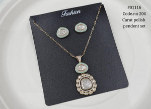 Kundan Pendant set 01116 - KRISHNA'S SWETA JEWELLERY