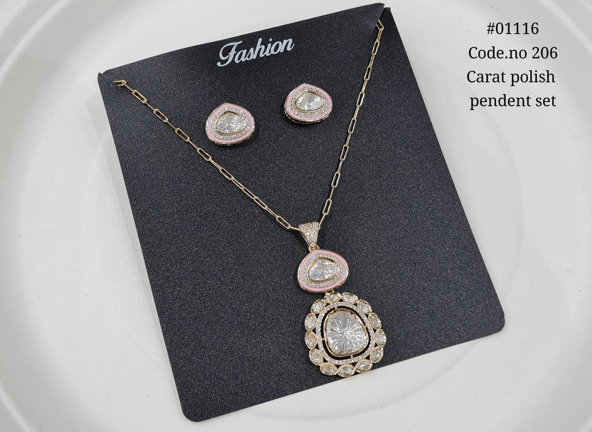 Kundan Pendant set 01116 - KRISHNA'S SWETA JEWELLERY