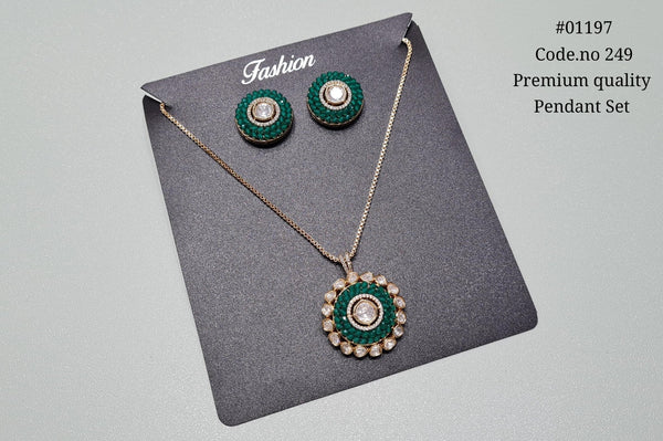 Kundan Pendant Set 01197 - KRISHNA'S SWETA JEWELLERY
