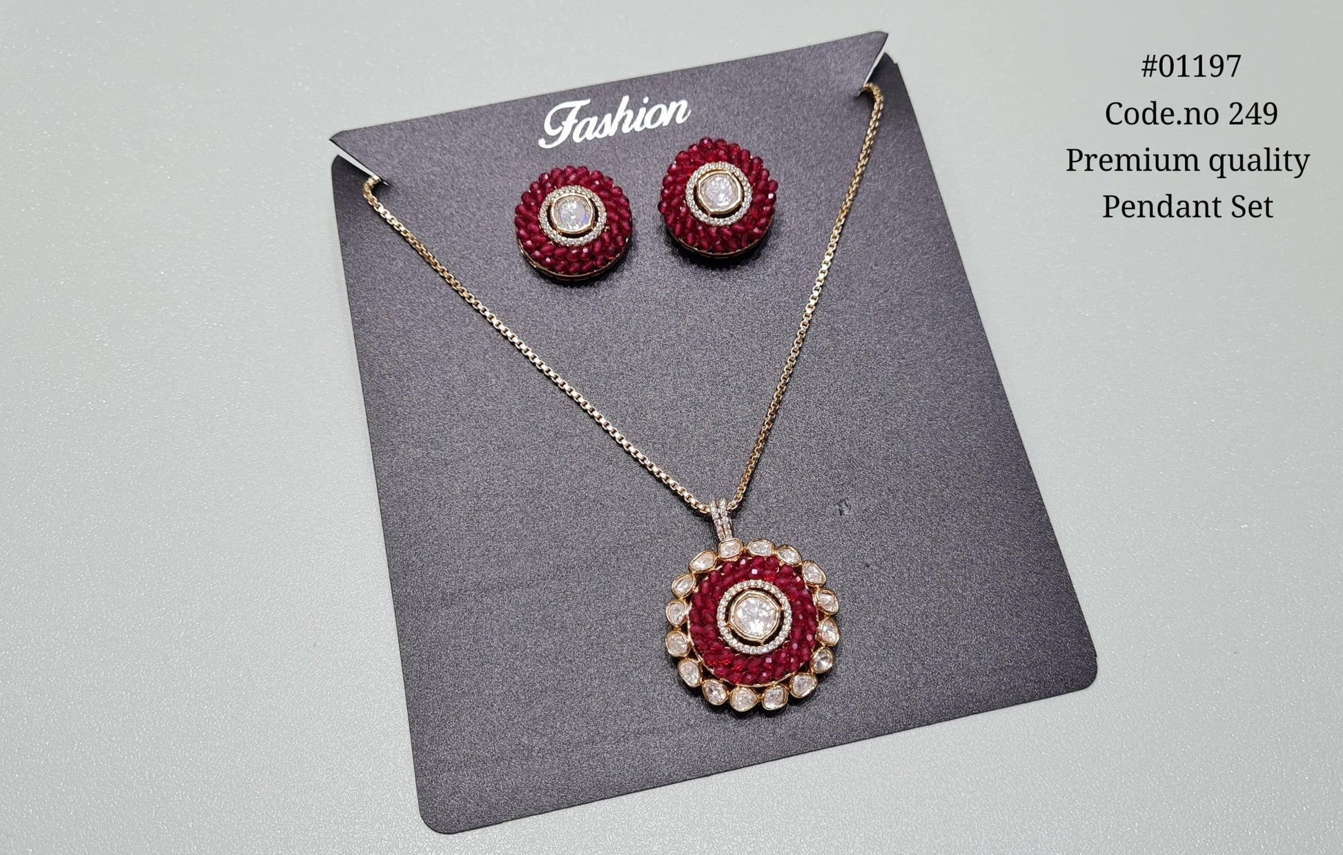 Kundan Pendant Set 01197 - KRISHNA'S SWETA JEWELLERY