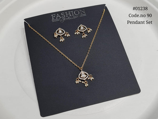 Kundan Pendant Set 01238 - KRISHNA'S SWETA JEWELLERY