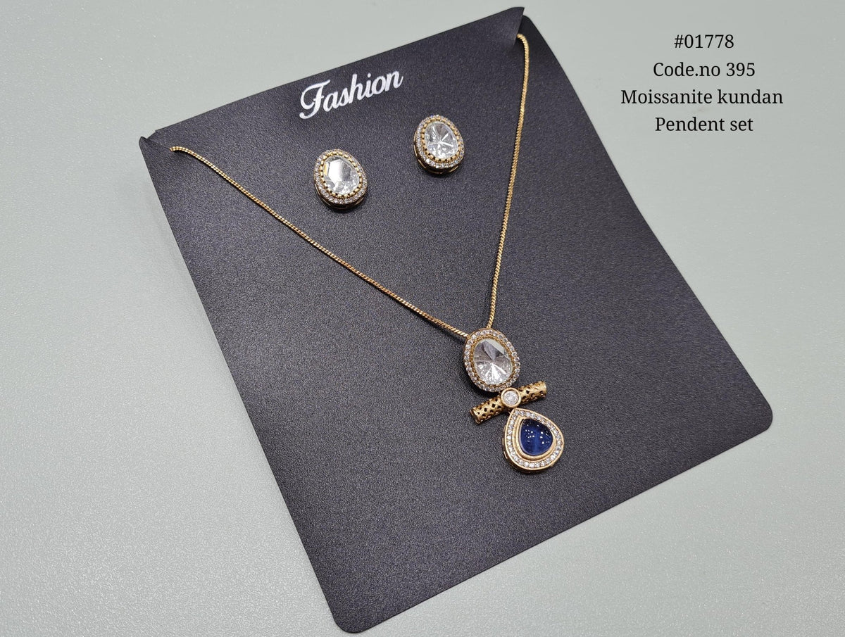kundan pendant set 01778 - KRISHNA'S SWETA JEWELLERY