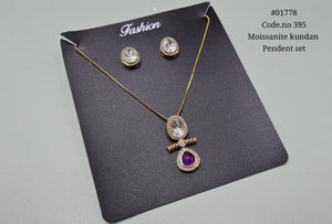 kundan pendant set 01778 - KRISHNA'S SWETA JEWELLERY