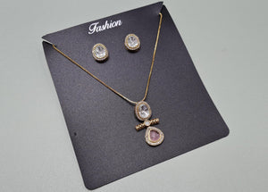 kundan pendant set 01778 - KRISHNA'S SWETA JEWELLERY