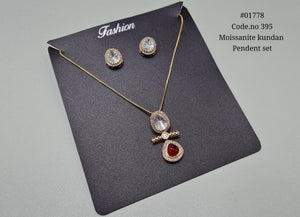 kundan pendant set 01778 - KRISHNA'S SWETA JEWELLERY