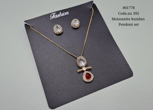 kundan pendant set 01778 - KRISHNA'S SWETA JEWELLERY