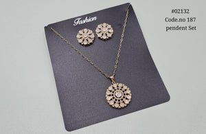 Kundan pendant set 02132 - KRISHNA'S SWETA JEWELLERY