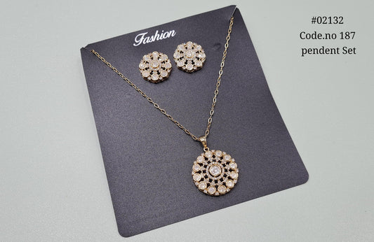 Kundan pendant set 02132 - KRISHNA'S SWETA JEWELLERY