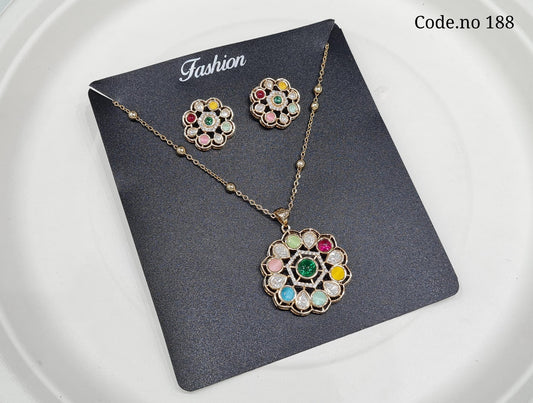 Kundan Pendant sets 00062 - KRISHNA'S SWETA JEWELLERY