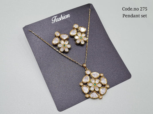 Kundan pendant sets 01810 - KRISHNA'S SWETA JEWELLERY