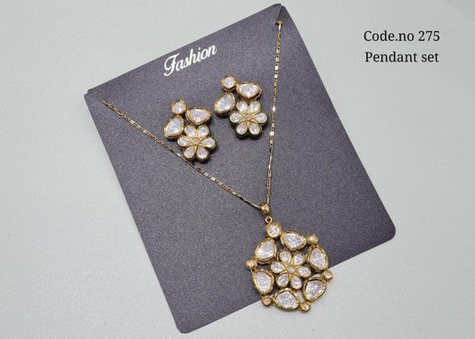Kundan pendant sets 01810 - KRISHNA'S SWETA JEWELLERY