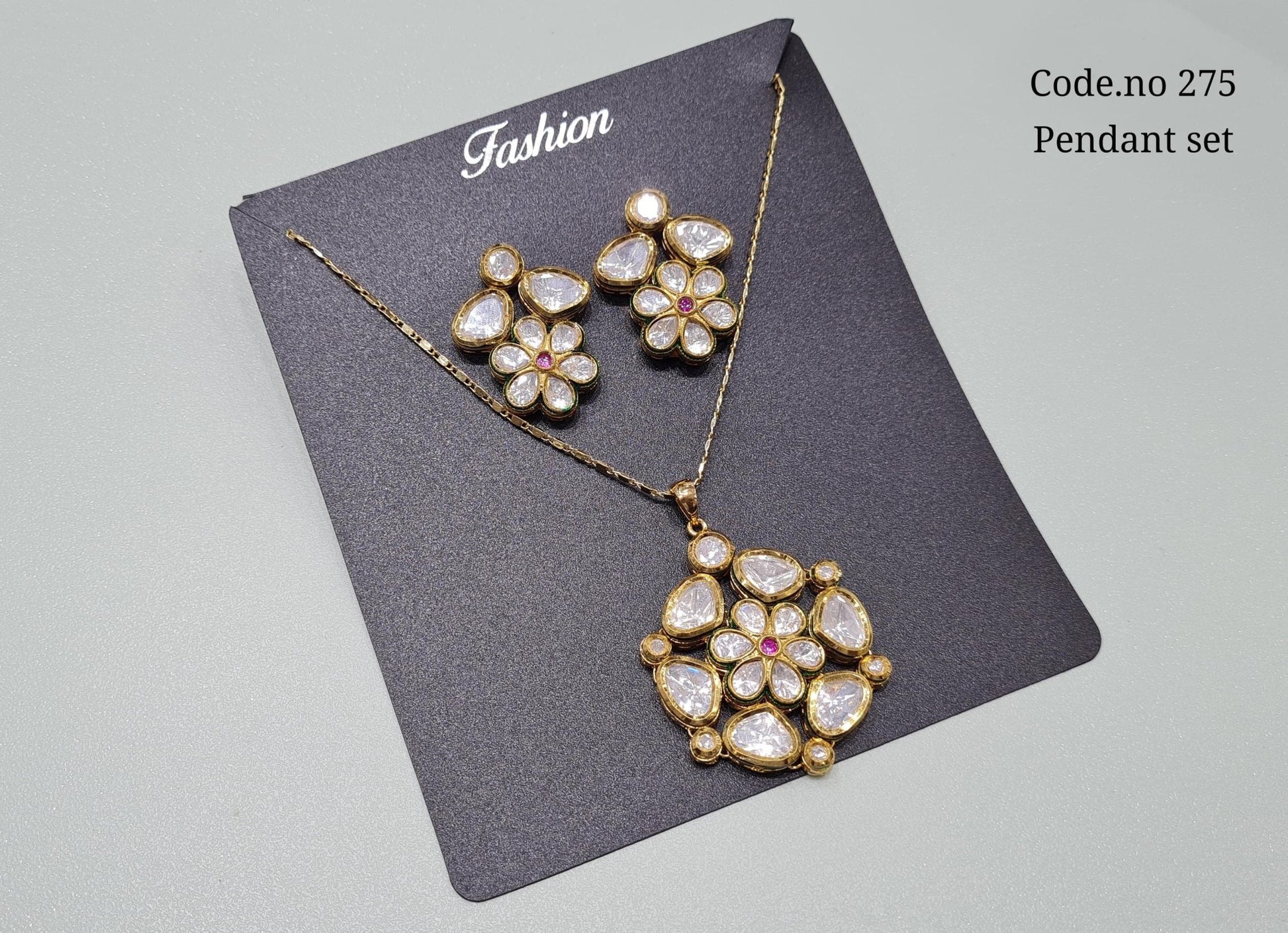 Kundan pendant sets 01810 - KRISHNA'S SWETA JEWELLERY