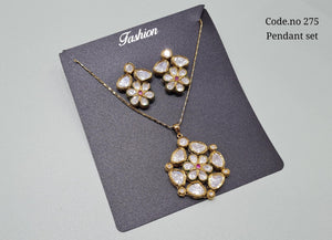 Kundan pendant sets 01810 - KRISHNA'S SWETA JEWELLERY