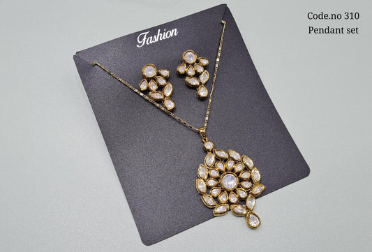 Kundan pendant sets 01811 - KRISHNA'S SWETA JEWELLERY
