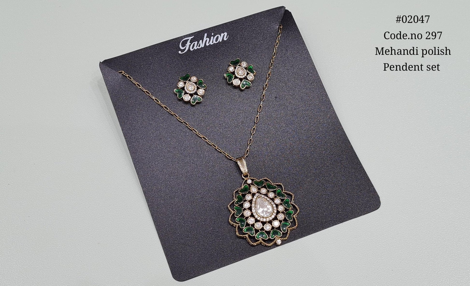 Kundan Pendent 02047 - KRISHNA'S SWETA JEWELLERY