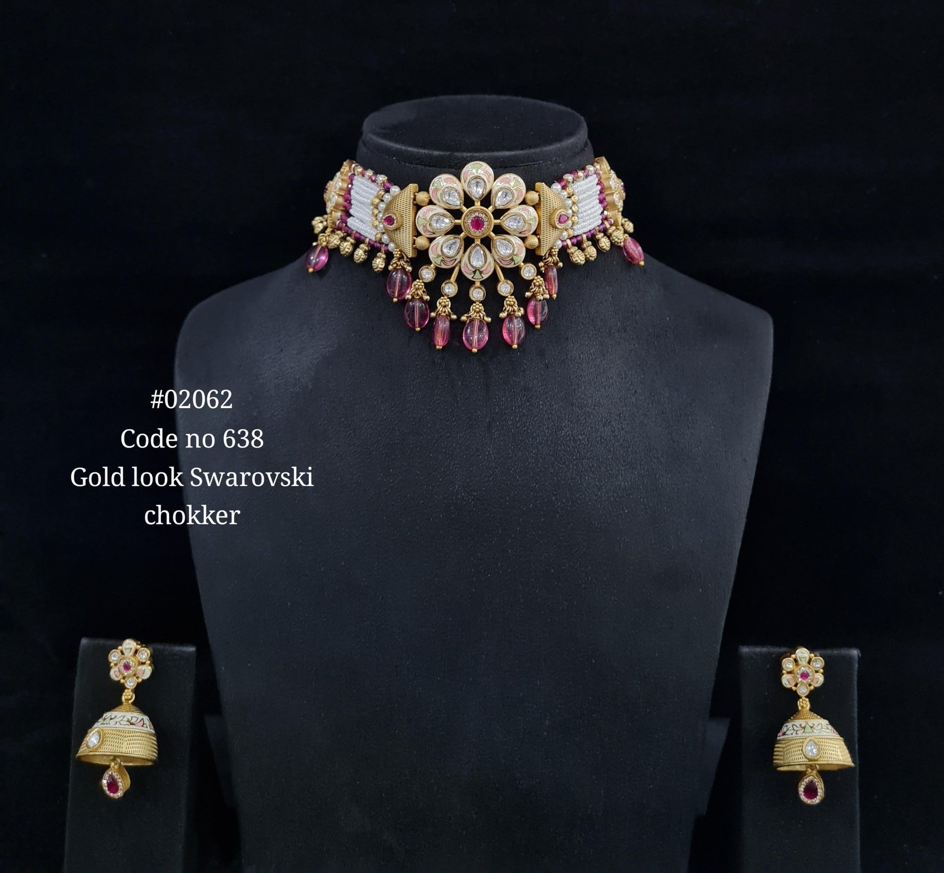Kundan PP Choker 02062 - KRISHNA'S SWETA JEWELLERY