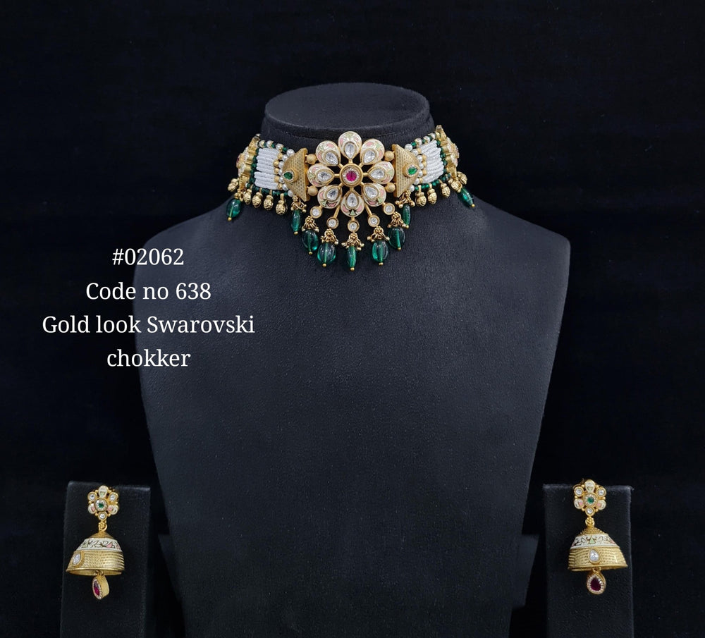 Kundan PP Choker 02062 - KRISHNA'S SWETA JEWELLERY