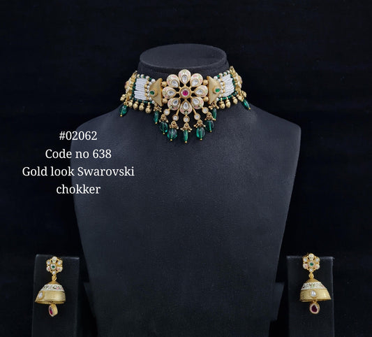 Kundan PP Choker 02062 - KRISHNA'S SWETA JEWELLERY