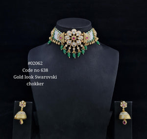 Kundan PP Choker 02062 - KRISHNA'S SWETA JEWELLERY