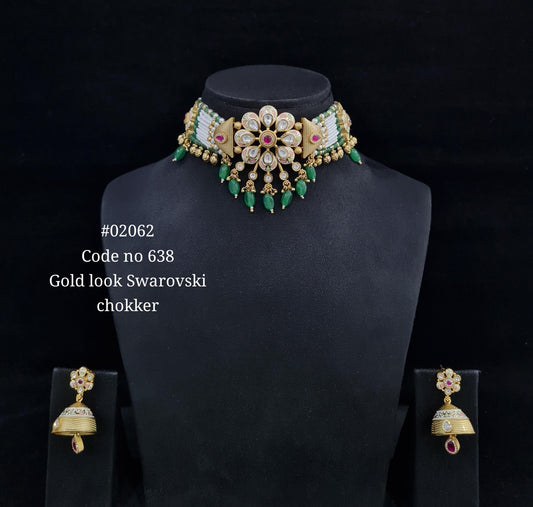 Kundan PP Choker 02062 - KRISHNA'S SWETA JEWELLERY