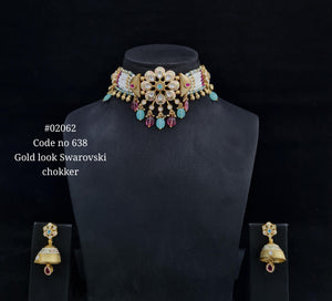 Kundan PP Choker 02062 - KRISHNA'S SWETA JEWELLERY