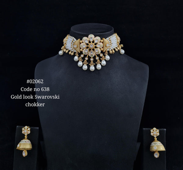 Kundan PP Choker 02062 - KRISHNA'S SWETA JEWELLERY