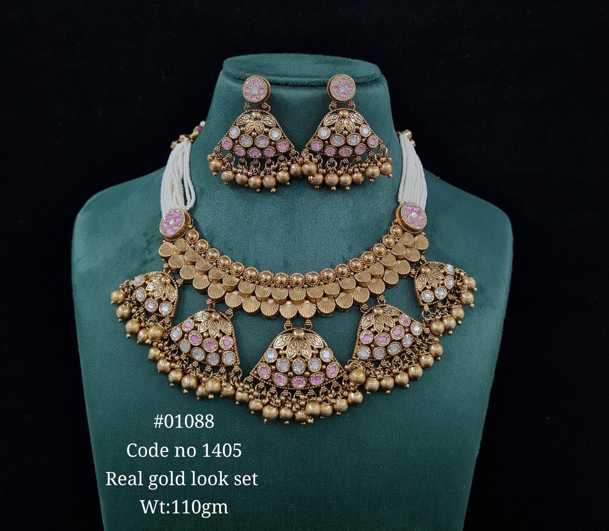 Kundan PP Necklace 01088 - KRISHNA'S SWETA JEWELLERY