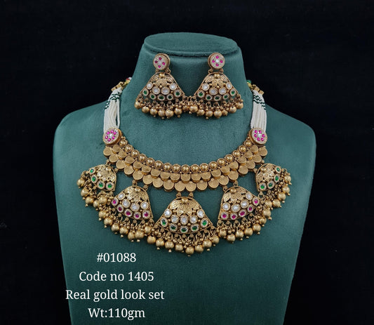 Kundan PP Necklace 01088 - KRISHNA'S SWETA JEWELLERY