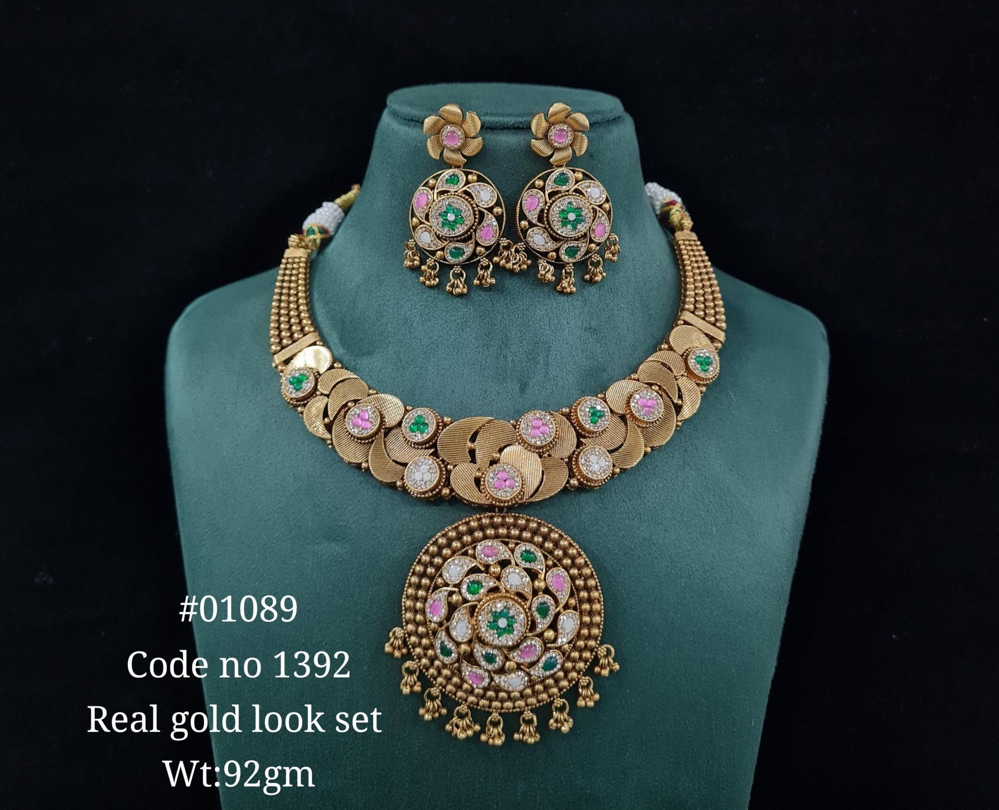 Kundan PP Necklace 01089 - KRISHNA'S SWETA JEWELLERY