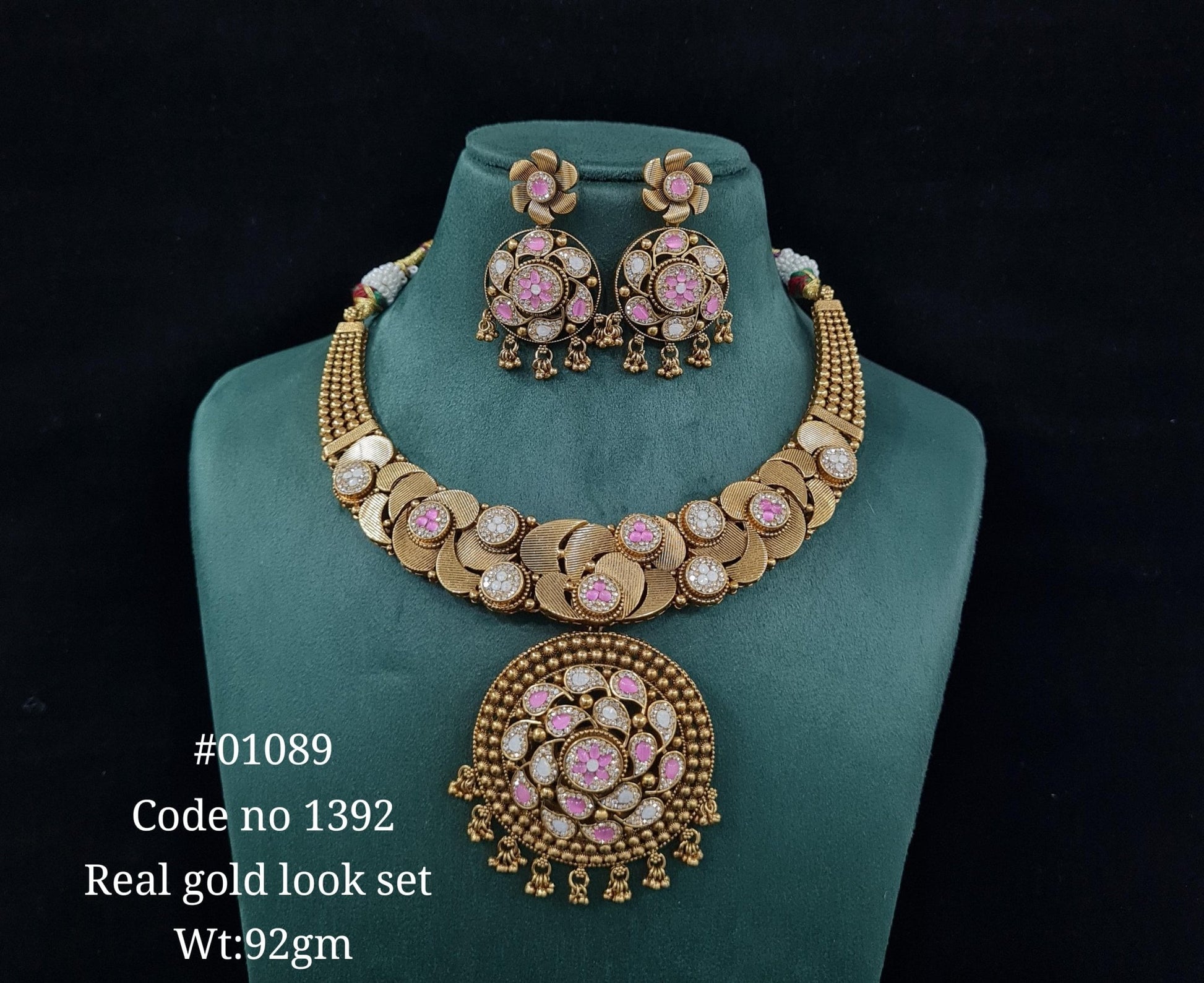 Kundan PP Necklace 01089 - KRISHNA'S SWETA JEWELLERY