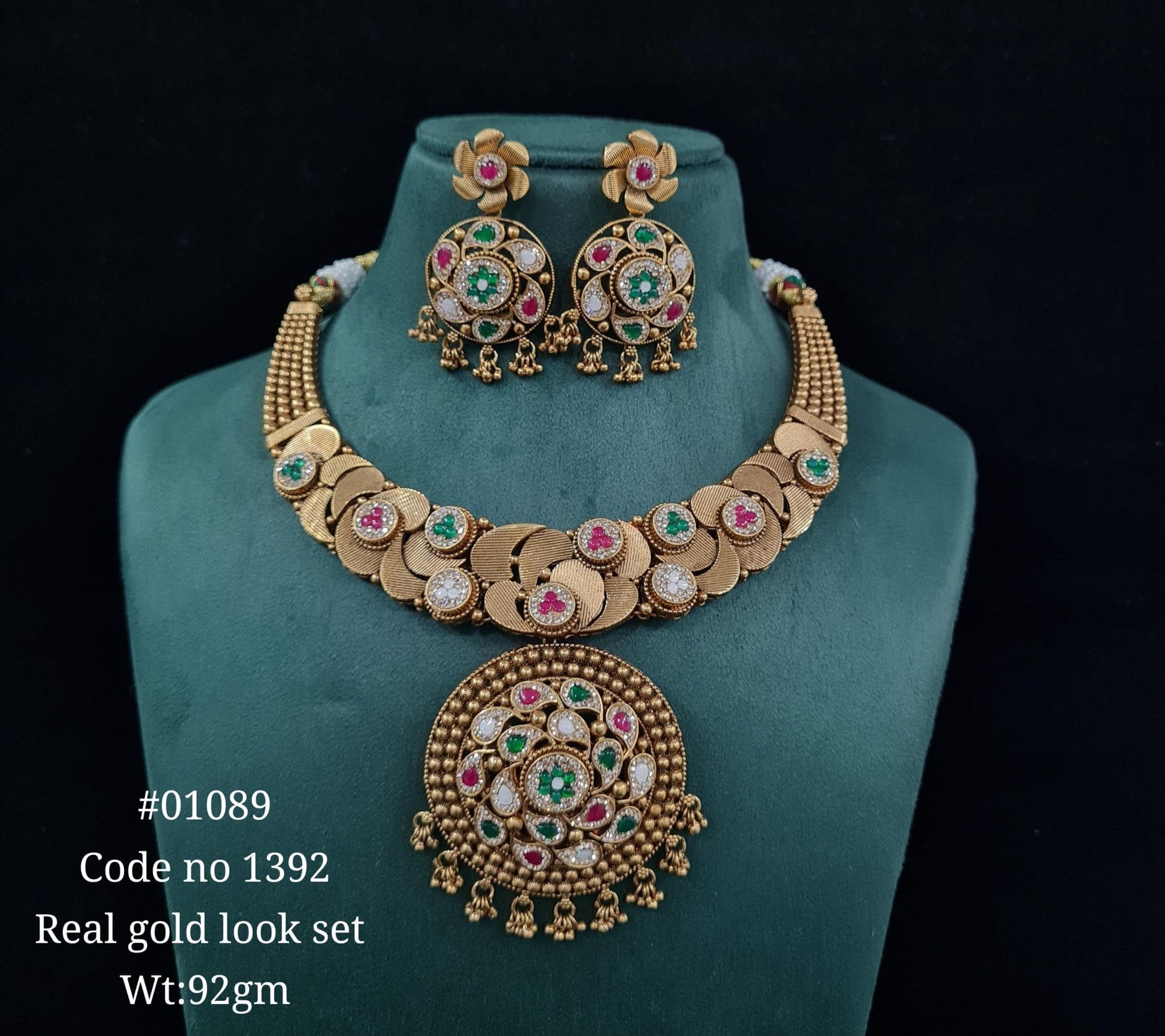 Kundan PP Necklace 01089 - KRISHNA'S SWETA JEWELLERY