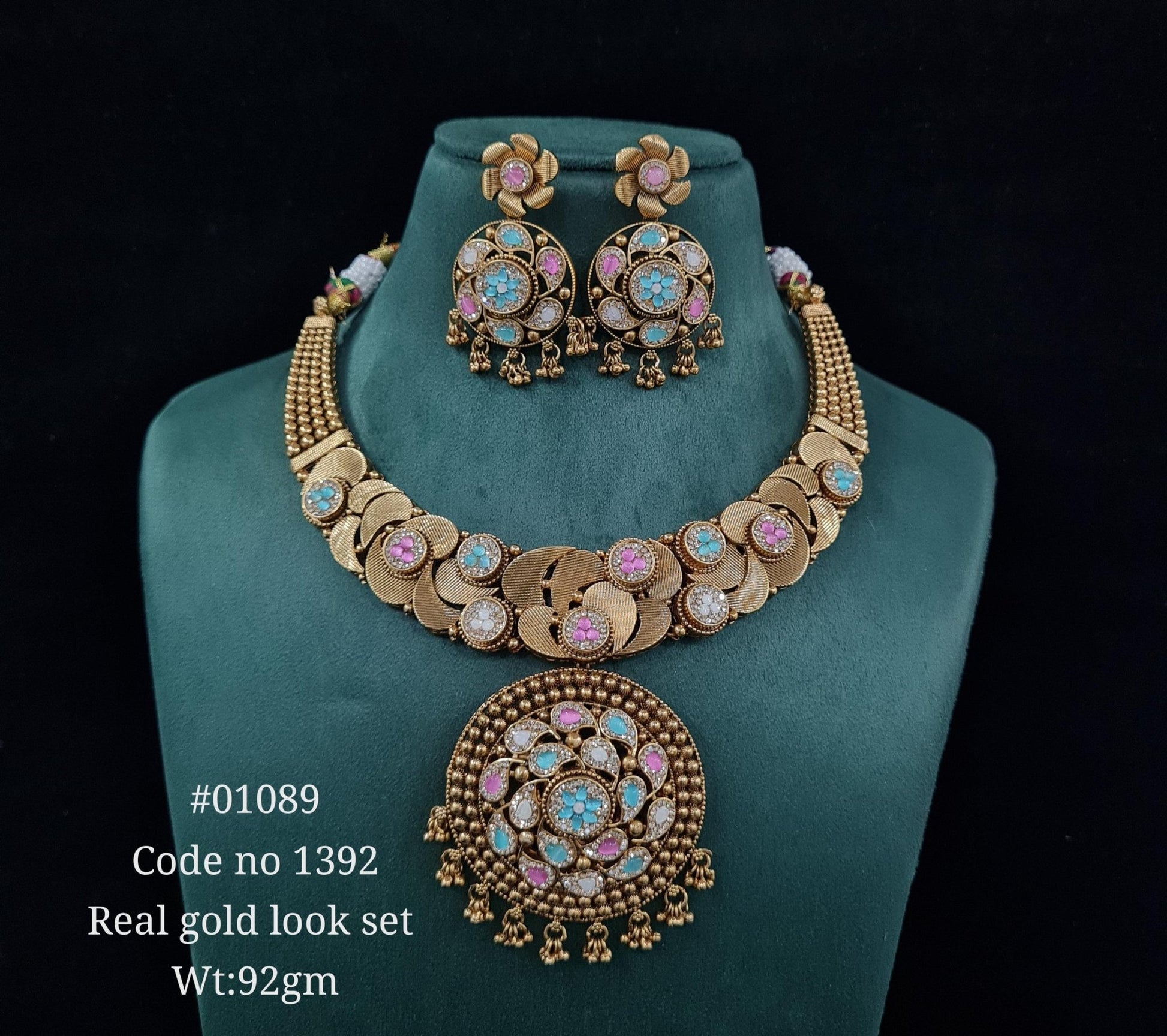 Kundan PP Necklace 01089 - KRISHNA'S SWETA JEWELLERY