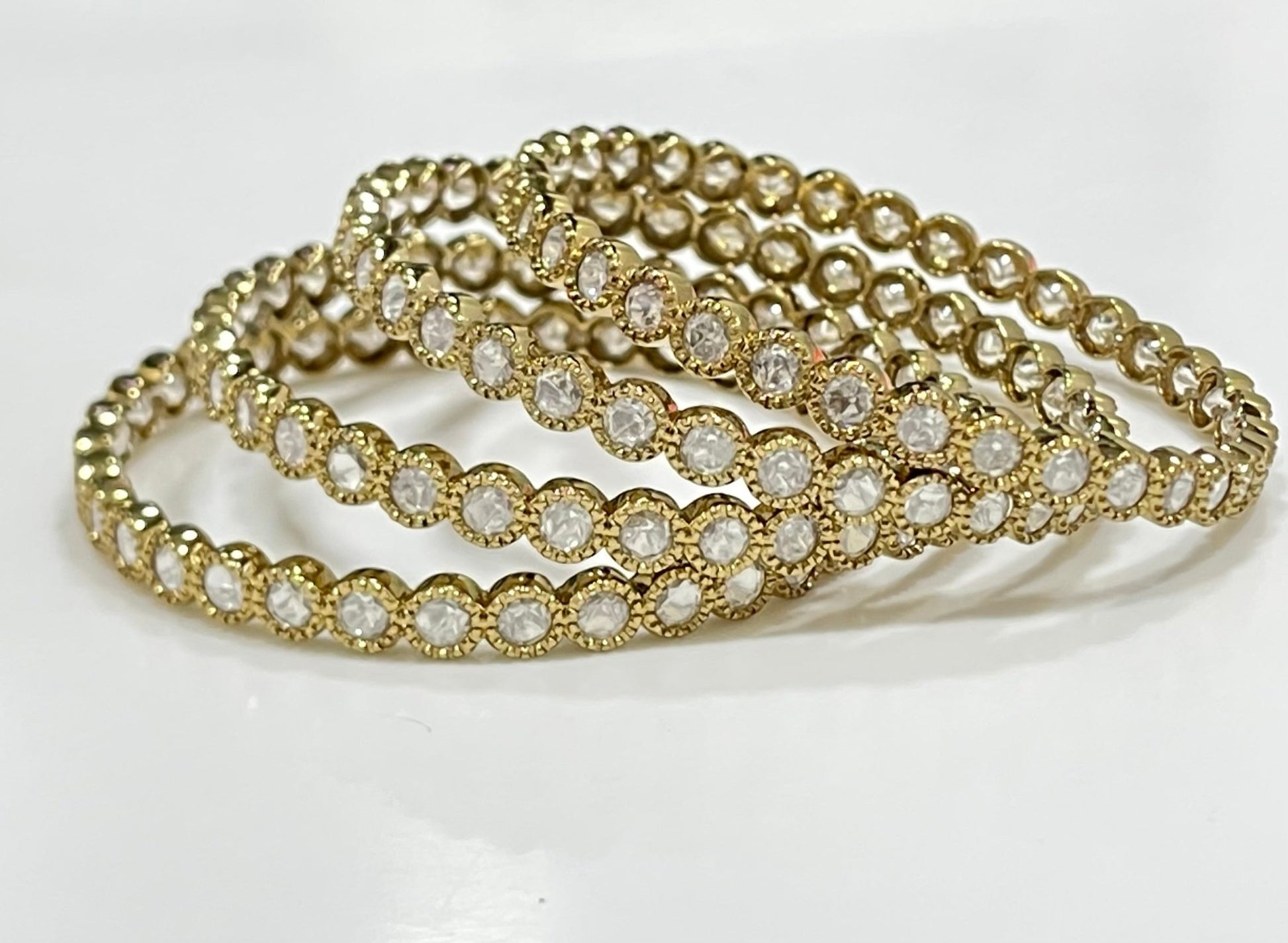 Kundan round bangles 00704 - KRISHNA'S SWETA JEWELLERY