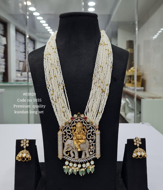 Kundan Temple Pendant 03820 - KRISHNA'S SWETA JEWELLERY