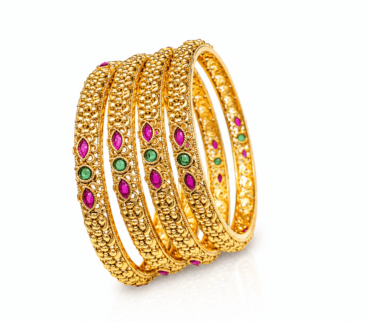 Matte Bangles 4 pc 02332 - KRISHNA'S SWETA JEWELLERY