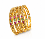Matte Bangles 4 pc 02332 - KRISHNA'S SWETA JEWELLERY