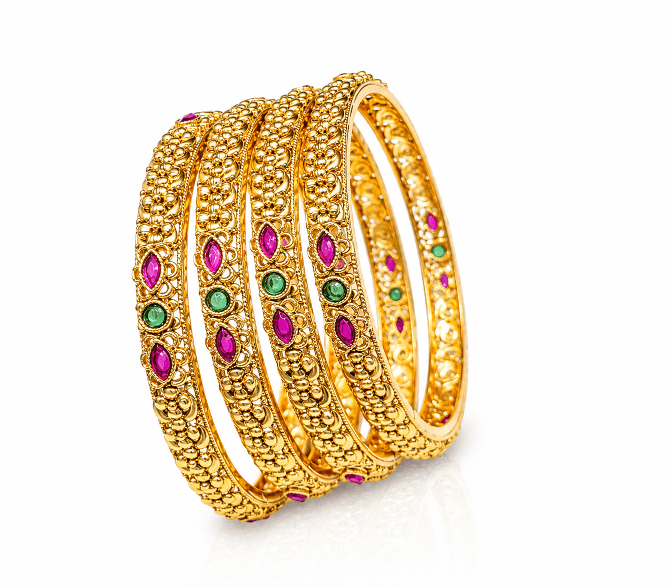 Matte Bangles 4 pc 02332 - KRISHNA'S SWETA JEWELLERY