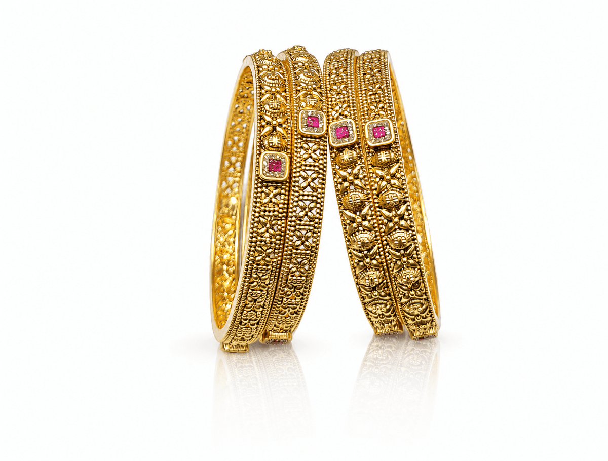 Matte Bangles 4pc 10472 - KRISHNA'S SWETA JEWELLERY